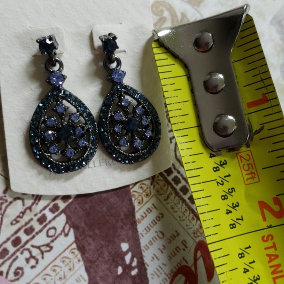 Fashion Jewelry. Gorgeous blue gem earrings - Picture 4 of 6